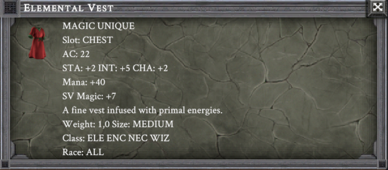ELEMENTAL VEST item card